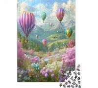 38x26cm/1000pcs Puzzles pour Adolescents Adultes Le Ciel d'été était parsemé de montgolfières Multicolores