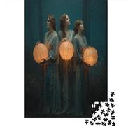 38x26cm/1000pcs Puzzles pour Adolescents Adultes Les Trois muses Forêt Nocturne