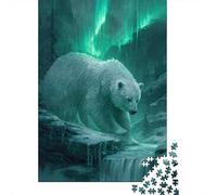 38x26cm/1000pcs Puzzles pour Adolescents Adultes White Bears, Aurores boréales and Forest Cascades