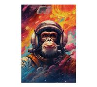 38x26cm/1000pcs Puzzles pour Adolescents Ape Astronaut in Space-4 Puzzles pour Adultes - Jouets Anti-Stress - Décoration Parfaite - Activités Ludiques À La Maison 38x26cm/1000pcs