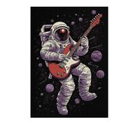 38x26cm/1000pcs Puzzles pour Adolescents Astronaut Playing Guitar Puzzle pour Adultes, Jeu De Réflexion, Cadeau pour Femmes, Défi Éducatif 38x26cm/1000pcs