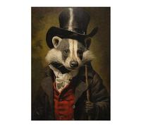 38x26cm/1000pcs Puzzles pour Adolescents Badger in Suit Puzzles pour Adultes : Analyse Et Logique du Jeu Pratique pour Anniversaire, Noël 38x26cm/1000pcs