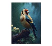 38x26cm/1000pcs Puzzles pour Adolescents Bird Goldfinch in Rain Puzzle pour Adultes - Jeu De Réflexion - Anti-Stress - Stimule Le Cerveau