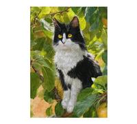 38x26cm/1000pcs Puzzles pour Adolescents Black & White Cat in Apple Tree Puzzles pour Adultes - Jouets Anti-Stress - Décoration Parfaite - Activités Ludiques À La Maison 38x26cm/1000pcs
