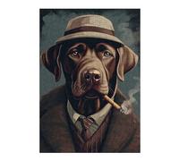 38x26cm/1000pcs Puzzles pour Adolescents Brown Labrador Gangster Puzzles pour Adultes : Analyse Et Logique du Jeu Pratique pour Anniversaire, Noël 38x26cm/1000pcs