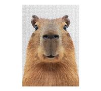 38x26cm/1000pcs Puzzles pour Adolescents Capybara Face Puzzle pour Adultes - Jeu De Réflexion - Anti-Stress - Stimule Le Cerveau