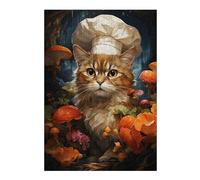 38x26cm/1000pcs Puzzles pour Adolescents Chef Cat Cooking Painting Casse-têtes pour Adolescents - Jeu De Réflexion - Cadeau d'anniversaire - Activités Amusantes À La Maison 38x26cm/1000pcs