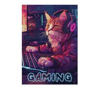 38x26cm/1000pcs Puzzles pour Adolescents Cute Cartoon Gaming Cat Puzzle pour Adultes - Jeu Manuel - Décoration Parfaite - Difficile Et Stimulant 38x26cm/1000pcs