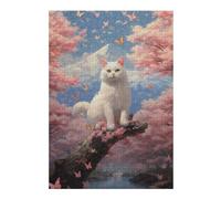 38x26cm/1000pcs Puzzles pour Adolescents Cute Cat Fuji Mount Puzzles pour Adultes : Analyse Et Logique du Jeu Pratique pour Anniversaire, Noël 38x26cm/1000pcs