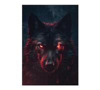 38x26cm/1000pcs Puzzles pour Adolescents Dangerous Wolf Red Eyes Puzzles pour Adultes Jeu Manuel Défi Difficile Aidez Votre Cerveau À Faire Travailler 38x26cm/1000pcs