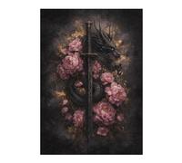 38x26cm/1000pcs Puzzles pour Adolescents Dragon Sword with Pink Flowers Jeu De Puzzle Et De Réflexion, Cadeaux pour Femmes, À Offrir À Toute La Famille 38x26cm/1000pcs