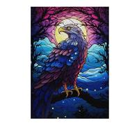 38x26cm/1000pcs Puzzles pour Adolescents Eagle Colorful Staind Gl Casse-têtes pour Adolescents - Jeu De Réflexion - Cadeau d'anniversaire - Activités Amusantes À La Maison 38x26cm/1000pcs
