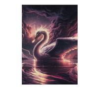 38x26cm/1000pcs Puzzles pour Adolescents Enchanted Swan Lake Puzzles pour Adultes, Jouets À Monter Soi-même, Décoration Parfaite, Cadeaux d'anniversaire Uniques 38x26cm/1000pcs