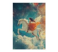 38x26cm/1000pcs Puzzles pour Adolescents Fantasy Unicorn Ride in Space -1 Jeu De Puzzle Et De Réflexion, Cadeaux pour Femmes, À Offrir À Toute La Famille 38x26cm/1000pcs