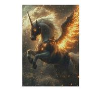 38x26cm/1000pcs Puzzles pour Adolescents Fiery Winged Unicorn Puzzle Anti-Stress - Décoration Idéale pour Un Anniversaire Ou Noël 38x26cm/1000pcs