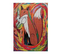 38x26cm/1000pcs Puzzles pour Adolescents Fox Painting Abstract Red Puzzles pour Adultes - Jeu De Réflexion - Décoration Intérieure - Difficile Et Stimulant 38x26cm/1000pcs