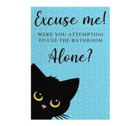 38x26cm/1000pcs Puzzles pour Adolescents Funny Black Cat Bathroom Puzzle pour Adultes - Jeu De Réflexion - Anti-Stress - Stimule Le Cerveau