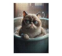 38x26cm/1000pcs Puzzles pour Adolescents Grumpy Cat Meme Bathtub Puzzle pour Adultes - Jeu De Réflexion - Anti-Stress - Stimule Le Cerveau
