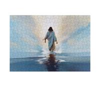 38x26cm/1000pcs Puzzles pour Adolescents Jesus Walking on Water Puzzles pour Adultes, Jouets À Monter Soi-même, Décoration Parfaite, Cadeaux d'anniversaire Uniques 38x26cm/1000pcs