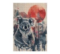 38x26cm/1000pcs Puzzles pour Adolescents Koala Red Sun Watercolor Puzzle pour Adultes - Jeu De Réflexion - Anti-Stress - Stimule Le Cerveau
