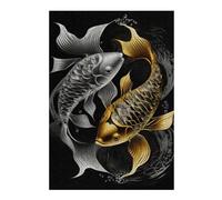 38x26cm/1000pcs Puzzles pour Adolescents Koi Fish Silver Gold Puzzles pour Adultes : Analyse Et Logique du Jeu Pratique pour Anniversaire, Noël 38x26cm/1000pcs