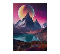 38x26cm/1000pcs Puzzles pour Adolescents Lake and Mountain in Space Puzzles Jeux Amusants Découpe De Précision Cadeaux Uniques pour Anniversaire Et Noël 38x26cm/1000pcs