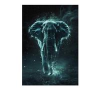 38x26cm/1000pcs Puzzles pour Adolescents Luminescent Elephant Puzzles pour Adultes Jeux Amusants Une Œuvre d'art Cadeaux De Noël Et d'anniversaire 38x26cm/1000pcs