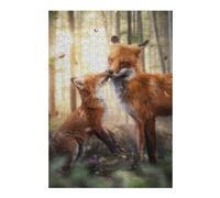 38x26cm/1000pcs Puzzles pour Adolescents Magical Foxes Puzzles pour Adultes Jeux Amusants Une Œuvre d'art Cadeaux De Noël Et d'anniversaire 38x26cm/1000pcs