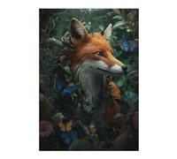38x26cm/1000pcs Puzzles pour Adolescents Magical Whimsical Fox Puzzle Mural, Jouet, Décoration, Défi Difficile, Cadeau Anti-Stress 38x26cm/1000pcs