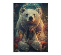 38x26cm/1000pcs Puzzles pour Adolescents Native Spirit Bear Connection Jeu De Puzzle Et De Réflexion, Cadeaux pour Femmes, À Offrir À Toute La Famille 38x26cm/1000pcs