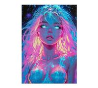 38x26cm/1000pcs Puzzles pour Adolescents Neon Princess Puzzles pour Adultes - Jouets Anti-Stress - Décoration Parfaite - Activités Ludiques À La Maison 38x26cm/1000pcs