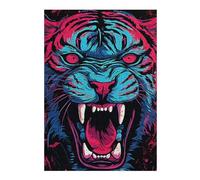 38x26cm/1000pcs Puzzles pour Adolescents Neon Vintage Tiger Puzzle Anti-Stress - Décoration Idéale pour Un Anniversaire Ou Noël 38x26cm/1000pcs