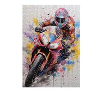 38x26cm/1000pcs Puzzles pour Adolescents Racing Spirit Motorcycle Artwork Puzzles pour Adultes Jeux Familiaux Analyse Et Logique Jeux Stimulants Cadeaux 38x26cm/1000pcs