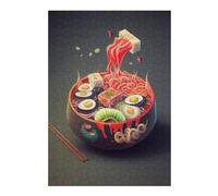38x26cm/1000pcs Puzzles pour Adolescents Ramen Japan Neon Puzzle pour Adultes, Jeu De Réflexion, Cadeau pour Femmes, Défi Éducatif 38x26cm/1000pcs