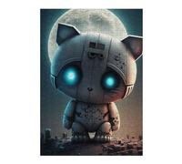 38x26cm/1000pcs Puzzles pour Adolescents Robotic Cat with Glowing Eyes Puzzles pour Adultes : Analyse Et Logique du Jeu Pratique pour Anniversaire, Noël 38x26cm/1000pcs