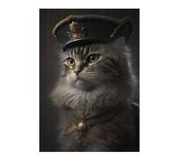 38x26cm/1000pcs Puzzles pour Adolescents Royal Cat Portrait Puzzle pour Adultes, Jeu De Réflexion, Cadeau pour Femmes, Défi Éducatif 38x26cm/1000pcs