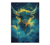38x26cm/1000pcs Puzzles pour Adolescents Scottish Highland Cow Puzzle pour Adultes - Jeu De Réflexion - Anti-Stress - Stimule Le Cerveau