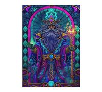 38x26cm/1000pcs Puzzles pour Adolescents Stained Glass Wizard Puzzles pour Adultes Jeux De Détente Cadeau d'anniversaire Cadeaux Uniques pour Un Anniversaire Et Noël 38x26cm/1000pcs
