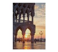 38x26cm/1000pcs Puzzles pour Adolescents Sunrise in Venice Italy Puzzles Jeux Amusants Découpe De Précision Cadeaux Uniques pour Anniversaire Et Noël 38x26cm/1000pcs