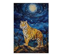 38x26cm/1000pcs Puzzles pour Adolescents The Starry Night Tiger Puzzles Jeux Amusants Découpe De Précision Cadeaux Uniques pour Anniversaire Et Noël 38x26cm/1000pcs