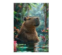 38x26cm/1000pcs Puzzles pour Adolescents Tropical Floral Capybara Puzzles pour Adultes - Jeu De Réflexion - Décoration Intérieure - Difficile Et Stimulant 38x26cm/1000pcs