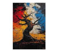 38x26cm/1000pcs Puzzles pour Adolescents Twisted Resilience - Expressionist Abstract Tree Art Puzzles pour Adultes - Jeu Manuel - Assemblage De Motifs - Cadeaux d'anniversaire Uniques 38x26cm/1000pcs