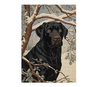 38x26cm/1000pcs Puzzles pour Adolescents Vintage Black Labrador Puzzle pour Adultes, Jeu De Réflexion, Cadeau pour Femmes, Défi Éducatif 38x26cm/1000pcs