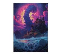 38x26cm/1000pcs Puzzles pour Adolescents Whispering Waves A Mystical Coastal Retreat Puzzles pour Adultes Jeux Amusants Une Œuvre d'art Cadeaux De Noël Et d'anniversaire 38x26cm/1000pcs