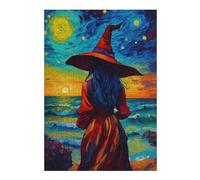 38x26cm/1000pcs Puzzles pour Adolescents Witch at The Beach Puzzles pour Adultes Jeux De Détente Cadeau d'anniversaire Cadeaux Uniques pour Un Anniversaire Et Noël 38x26cm/1000pcs