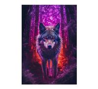 38x26cm/1000pcs Puzzles pour Adolescents Wolf Dark Forest Puzzle pour Adultes, Jeu De Réflexion, Cadeau pour Femmes, Défi Éducatif 38x26cm/1000pcs