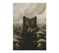 38x26cm/1000pcs Puzzles pour Adolescents Wolf in Disguise Sheeps Puzzle pour Adultes - Jeu De Réflexion - Anti-Stress - Stimule Le Cerveau