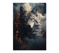 38x26cm/1000pcs Puzzles pour Adolescents Wolf on Dark Puzzles pour Adultes - Jeu De Réflexion - Décoration Intérieure - Difficile Et Stimulant 38x26cm/1000pcs