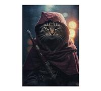 38x26cm/1000pcs Puzzles pour Adultes Assasins Creed Ninja Cat Jeux De Puzzle Relaxants Analyse Et Logique Cadeaux Uniques pour Un Anniversaire Et Noël 38x26cm/1000pcs