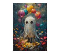 38x26cm/1000pcs Puzzles pour Adultes - Cadeaux Cute Ghost with Balloons Puzzle pour Adultes - Jeu Manuel - Décoration Murale - Cadeaux pour Amis Et Famille 38x26cm/1000pcs